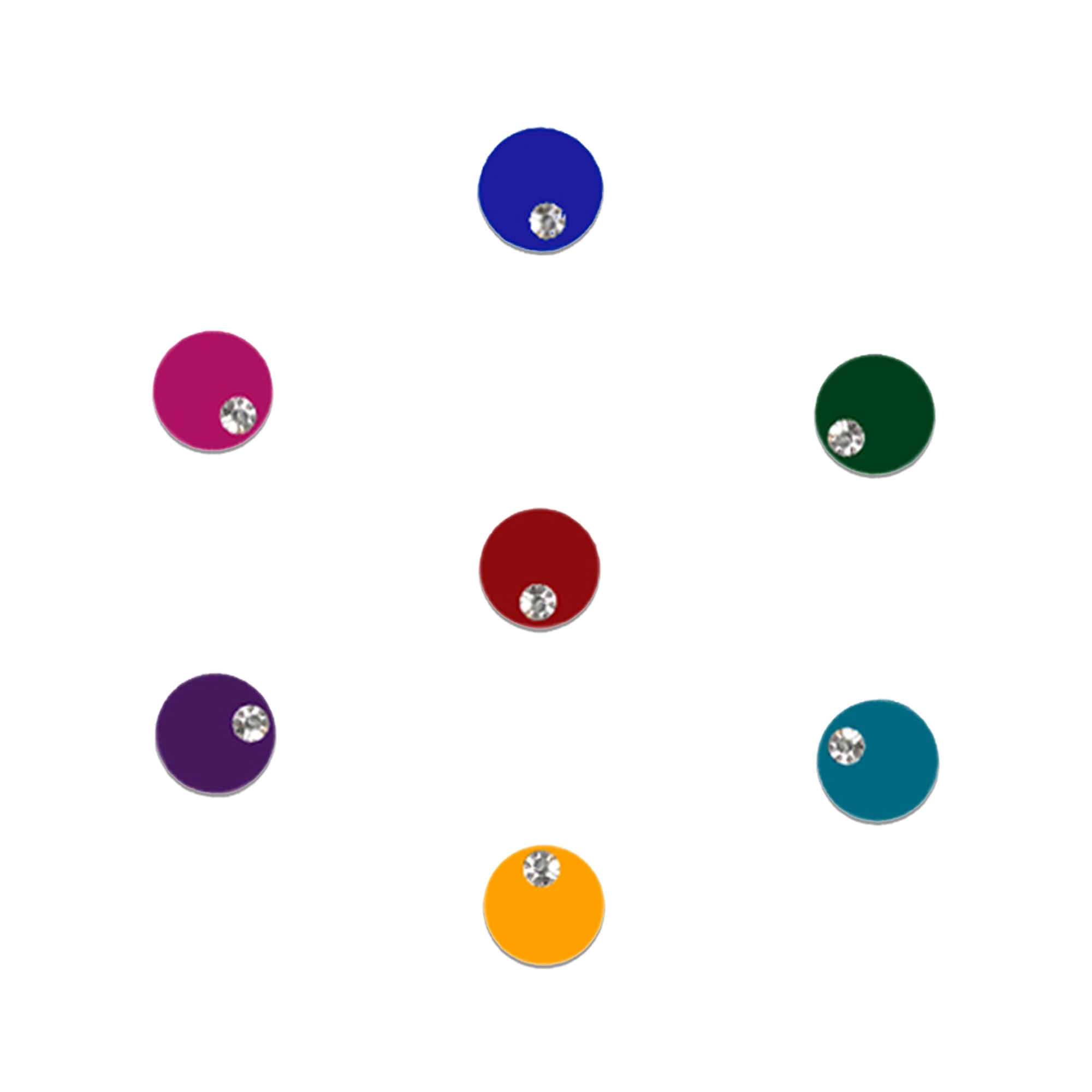 Comet Busters Round Multicolor Bindi With Silver Stone (9mm) (BIN1027)-picture-15