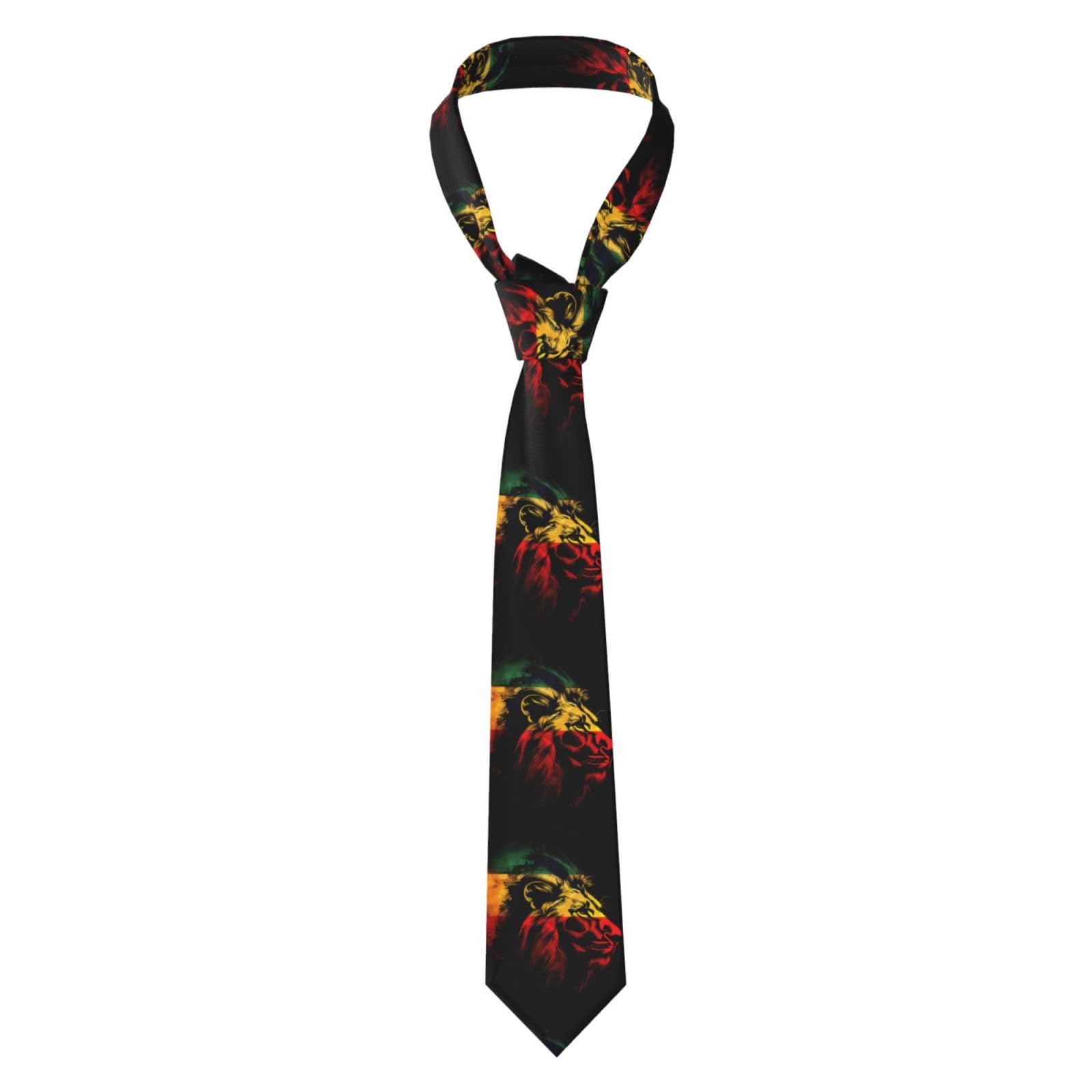 ZORIN Men Necktie Neck Tie 3d Rasta Lion Flag Color Men'S Business Suit Tie Formal 8cm Neckwear Costume Accessory For School Working Party Favor Wedding
