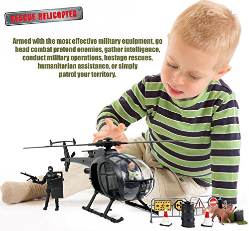Click N' Play Military SWAT Elite Unit Rescue, 12" Action Figures | Fake Gun, Truck, Clothes, Costume, Gear | Toy Soldiers, Police Force, Officer Guys | Action Figure Soldier Army Men Toys, Kids, Boys - Thumbnail 4
