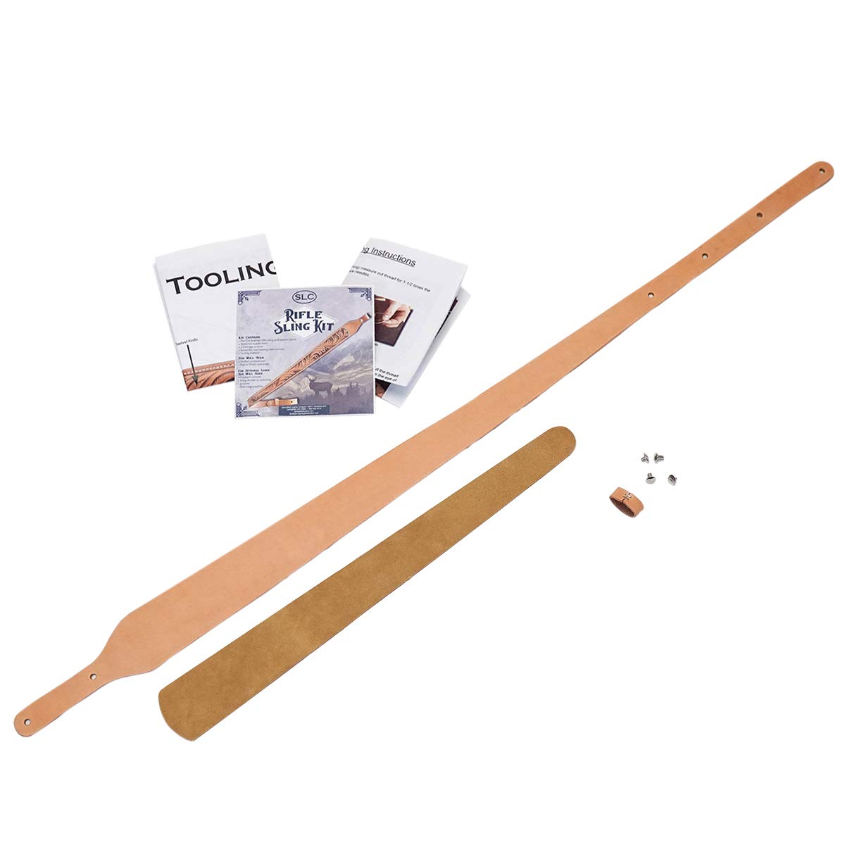 SLC Leather Rifle Sling Kit, Tooling Pattern and Instructions Included, Adjustable Strap to Fit Most Rifles