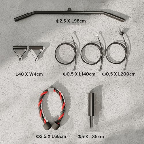 SPORTNOW Weight Pulley System, Cable Pulley System for Home Gym, Cable Machine LAT Pull Down Attachment for Biceps Curl, Tricep, Arm Workouts - Image 7