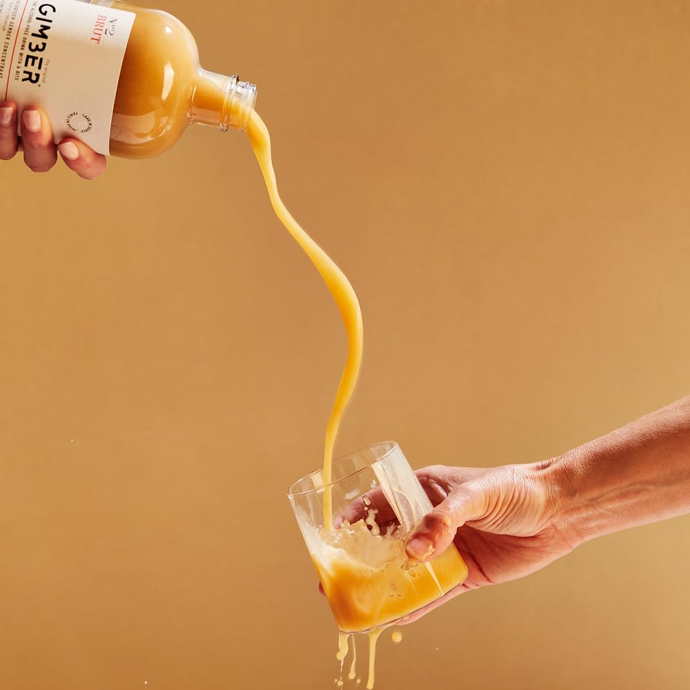 GIMBER Brut N°2 concentrato di zenzero biologico 700 ml | Bevanda analcolica biologica a base di zenzero, limone ed erbe | Estratto di zenzero premium | meno zucchero