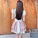 RILGOU Harajuku Pastel Kawaii Gothic Fashion Casual High Waisted Zipper Vintage Ribbon Trim Lace Layered Short Skirt M Pink