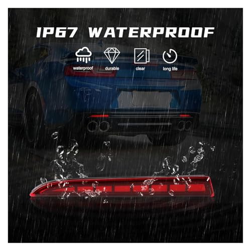 Reflector LED de parachoques trasero para Chevy Camaro 2017-2020 luz de freno intermitente 12V 5