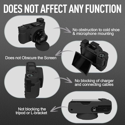 Image of Easy Hood Case for Sony DSC-RX100 IV V VI VII DSLR Camera, Silicone Camera Case Lightweight Soft Carrying Cover with Removable Lens Cover (Black)