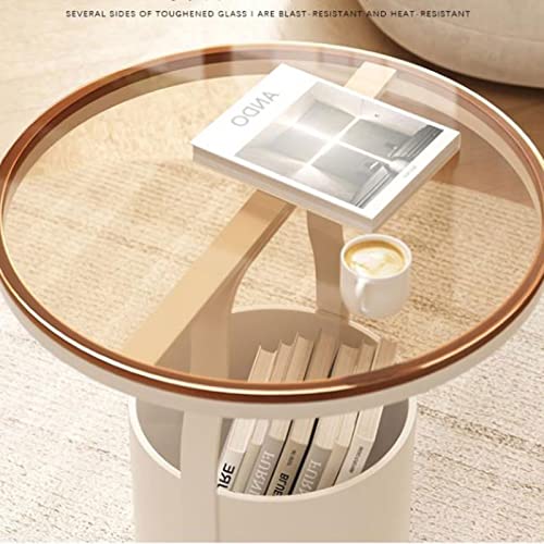 Table basse d'appoint design en verre trempé et métal finition premium