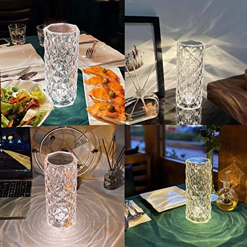 Rose Table Lamp,Crystal Lamp,Rose Diamond Table Lamp,16 Colors Rgb Touch&Remote Control,Usb Rechargeable 2000Mah Battery Last For 12H,Romantic Atmosphere Decoration Light (Not 800Mah) #TOP5