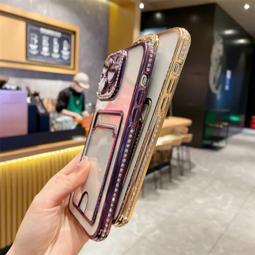 Étui iPhone 12 de luxe transparent avec placage effet diamant - 6