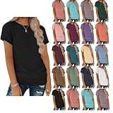 Woman Tops Bulk Tshirts for Printing Wholesale Women Tops Short Sleeve Navy Tshirt Womens Casual Tshirts Shirts for Women Preppy Clothes Women tan Shirt Women Black Tops t Shirts Woman Clothes