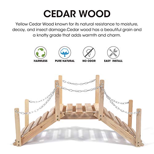 Mardili Art Decoration Painting Barden Bridge for home, garden backyard, Natural, 40 inches - Thumbnail 4