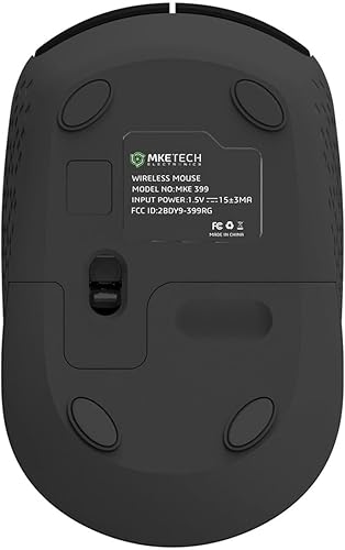 Miniatura 4 de Ratón inalámbrico pequeño con clic silencioso alimentado por pilas AA de 1.5 V (no incluidas) para tableta, PC, Chromebook negro, MKE 399