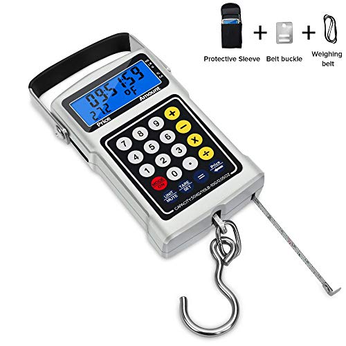 NEXT-SHINE Fish Weighing Scale 50kg 110lb Pocket Hanging Scale, Fishing Scale with Incidental