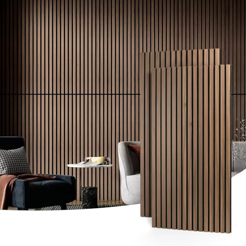 Clocell 2 Wood Slat Acoustic Panels for Wall and Ceiling - 3D Fluted Sound Absorbing Panel with Wood Finish 120 X 60