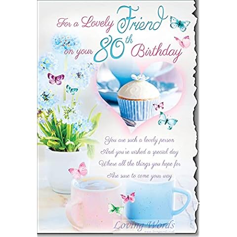 For A Lovely Friend On Your 80th Birthday Card Cover