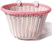 Colorbasket 01334 Adult Front Handlebar Bike Basket, White with Pink Trim