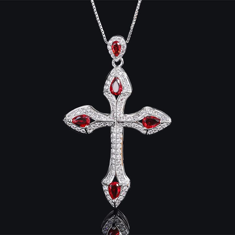 Collier croix argent S925 chaîne zircone scintillante idéal pour le quotidien
