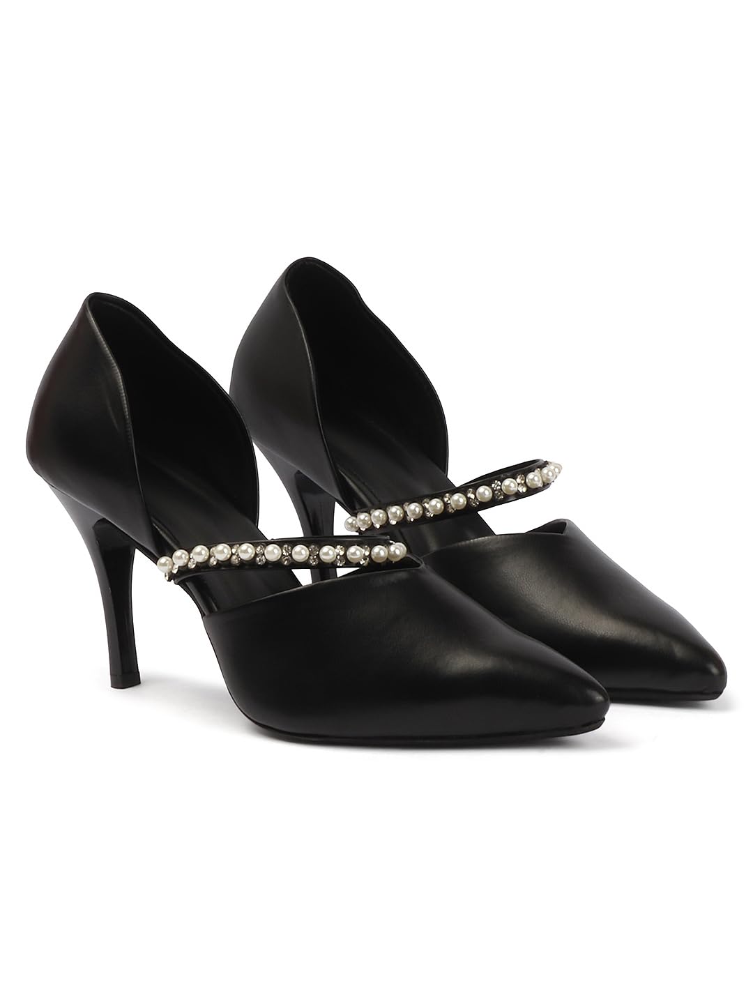 tryme Women’s Close Pointed Toe Rhinestone Strap Pencil Heel Pump Sandals-picture-28