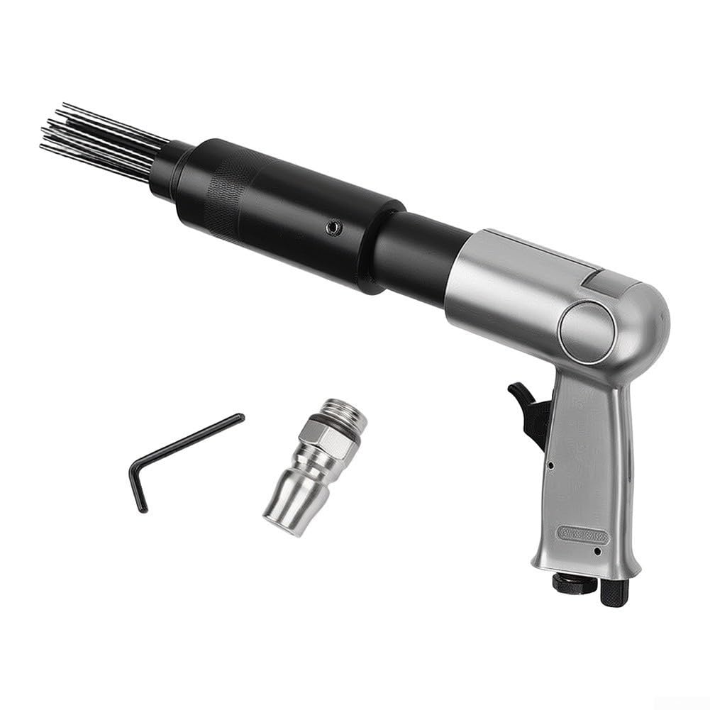 Scaler pneumatico ad ago temprato in acciaio al manganese (370 mm) | 19 aghi in acciaio temprato, 3500 giri/min per l'impatto, rimuove le scorie di vernice ruggine, riparazione automobilistica