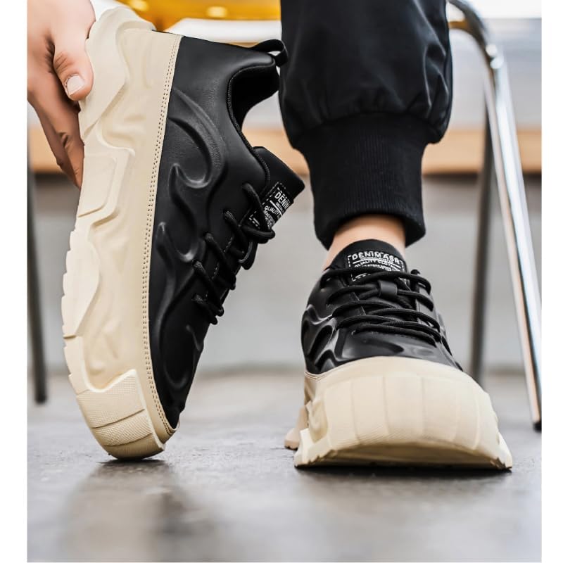 Men's Large-Sized Casual Shoes - Low-top, Thick and Cushioned PVC Sole, Breathable Fabric Lining and Durable PU Outsole, Suitable for Running, Basketball and Hiking.4