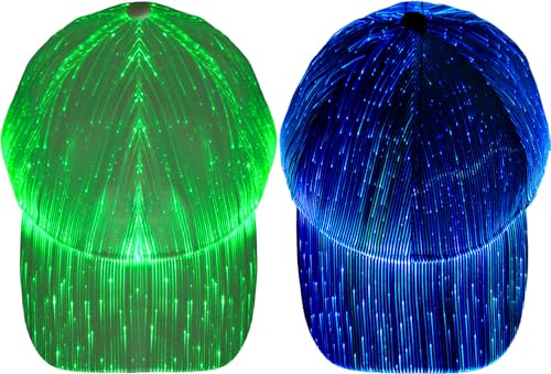 La Mejor Selección de Cable fibra óptica - los mas comprados. 32 Rionaty - 2 sombreros de fibra óptica, sombreros de béisbol LED de 7 colores luminosos de carga USB, sombrero brillante para hombres y mujeres, suministros de fiesta que brillan...