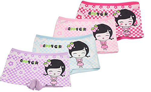 Little Girls Toddler Kids Happy Giril Boyshort Hipster Panties Underwear 4Pcs