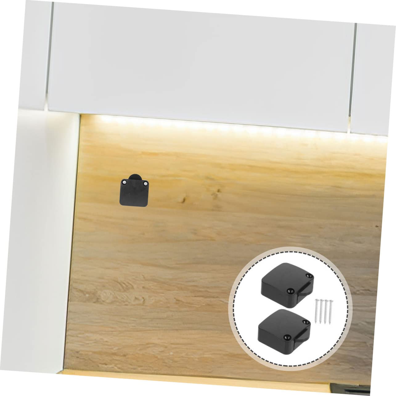 SOLUSTRE 10piezas Interruptor De Luz De Armario Control Automático Para Puertas De Muebles y Closets Compatible Instalación Color Negro