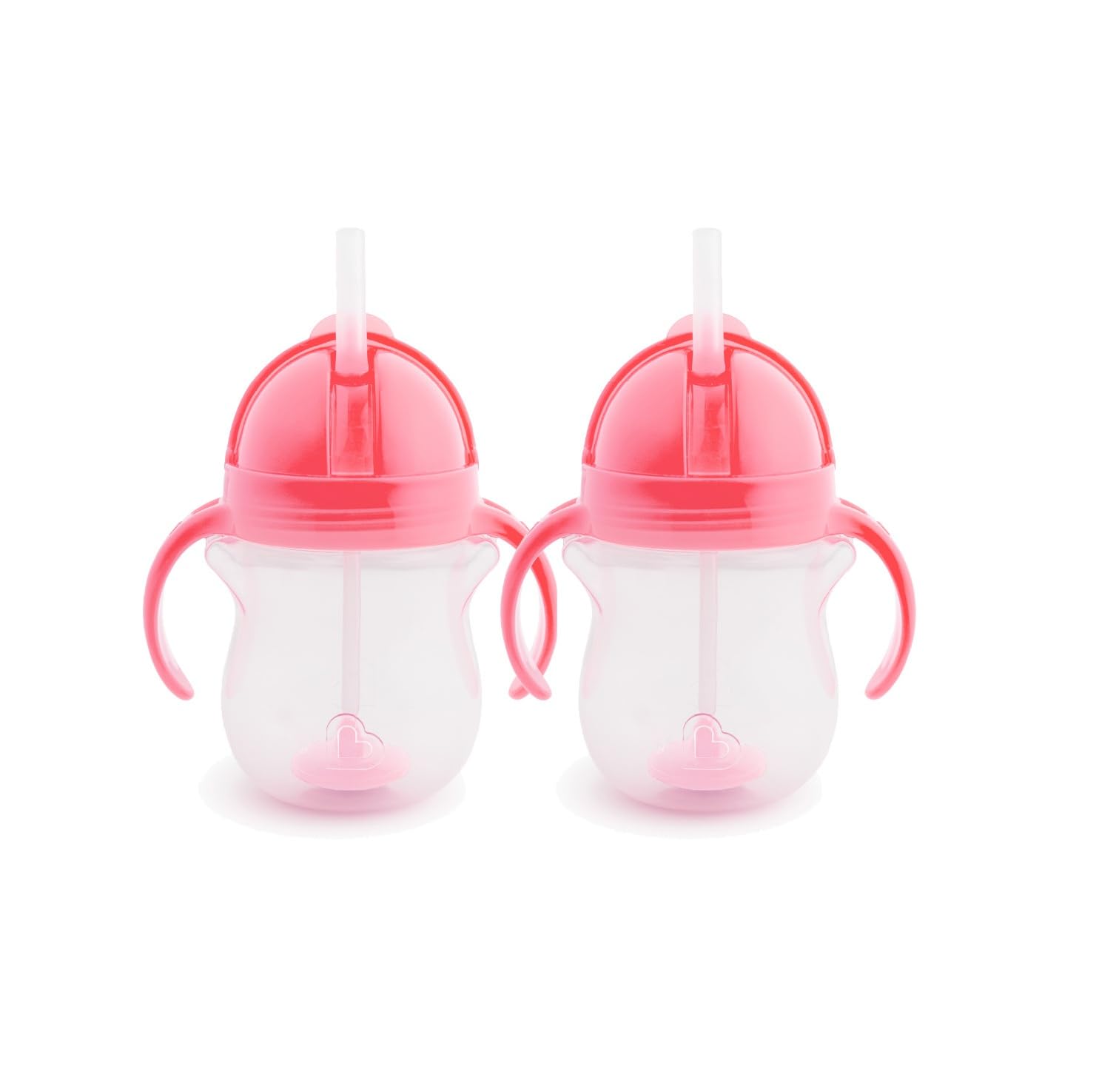 Munchkin Click Lock Trinkbecher mit Strohhalm & Gewicht für Babys & Kleinkinder | BPA-frei | Auslaufsicher | Ab 6 Monaten | 207 ml / 7 oz |2er-Pack |Rosa/Rosa