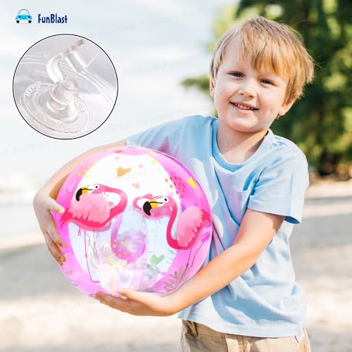 Image of FunBlast Inflatable Balls for Kids - Colorful Beach Balls for Pool, Summer Water Play Toys for Kids, Lightweight Inflatable Pool Balls for Outdoor & Indoor Fun, Swimming Pool Toys (Flamingo)