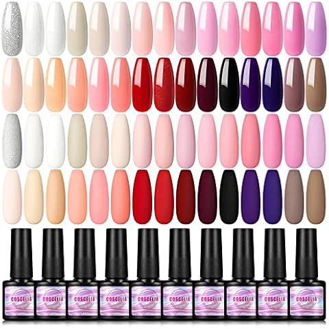 COSCELIA Gel Nagellack Set 30 Farben UV Nagellack Gel Set 7ML UV Gel Nail Polish Nail Art Gel Polish Kit DIY Salon Kit Cover