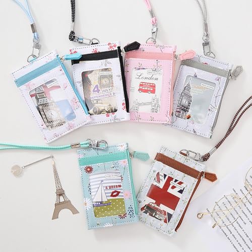 Multifunctional Card Holder, Ultra-thin Wallet with Lanyard, Credit Card Holder, Cute Small Zipper Front Pocket Wallet2