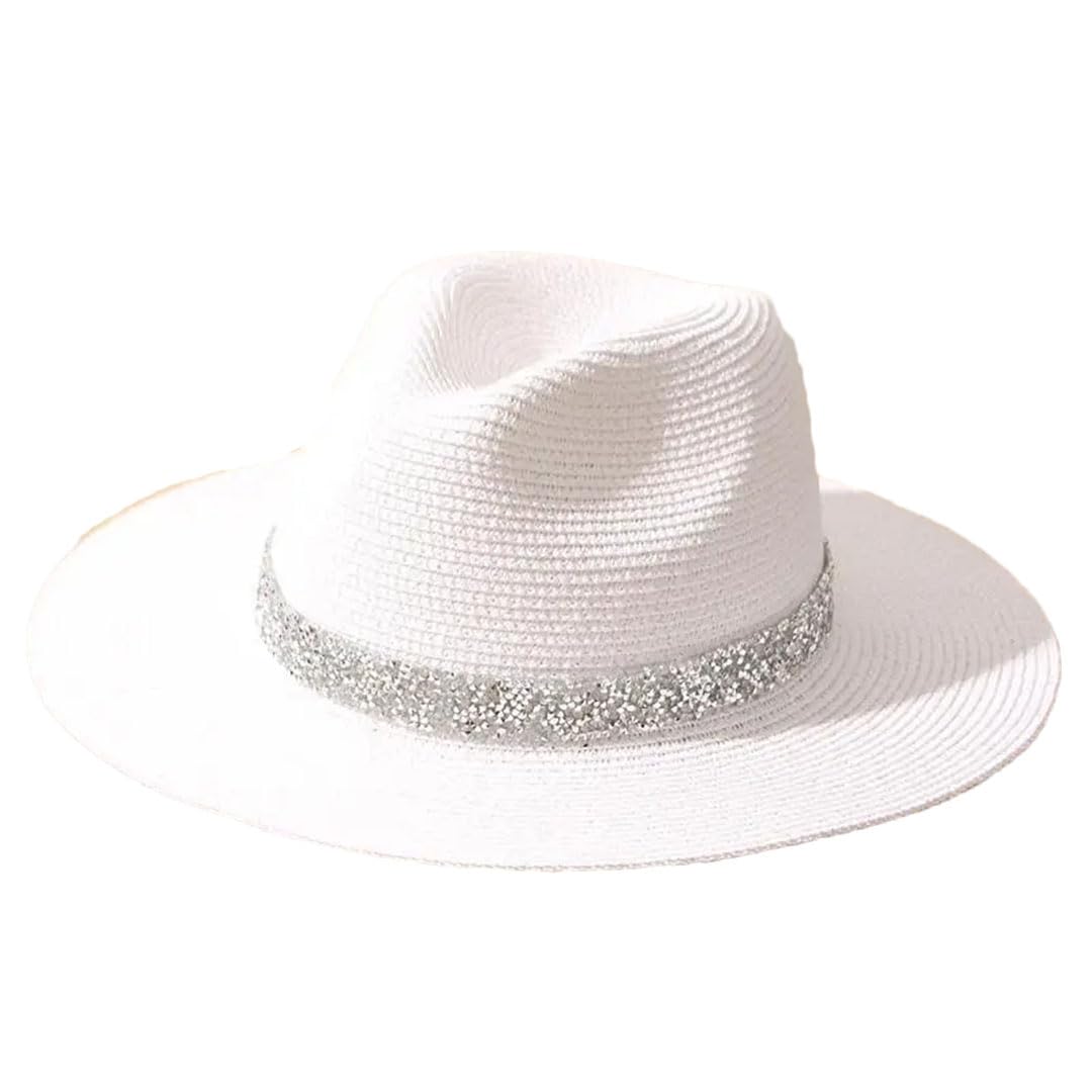 LCUVIMPEX Bucket Hats， Women's Summer Straw Panama Sun Protection Hat Multicolor(White)