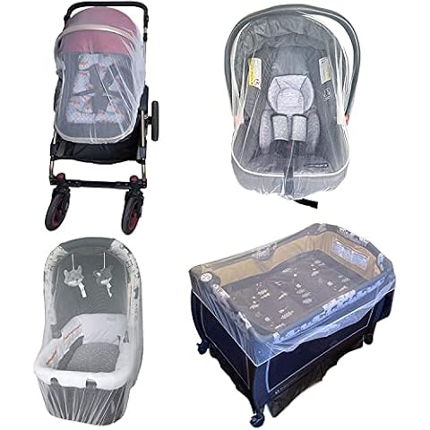Enovoe Mosquito Net for Trolley - Durable Baby Stroller Mosquito Net - Perfect Bug Net for Strollers, Bassinets, Cradles, Playards, Pack N Plays and Portable Mini Crib (White) Cover
