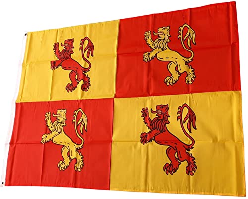 NWFlags Owain Glyndwr Flag 3ft x 2ft 75d Premium Polyester Suitable For Flagpoles, Multicolor