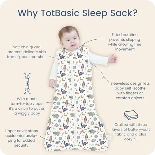 Image of Sleep Sack 6-15 Months, Summer Light Baby Wearable Blanket with 2-way Zippers, Premium Soft Breathable Sleeping Bag for 6-12-15 Months Baby, 2 Pack(Animal Spaces)