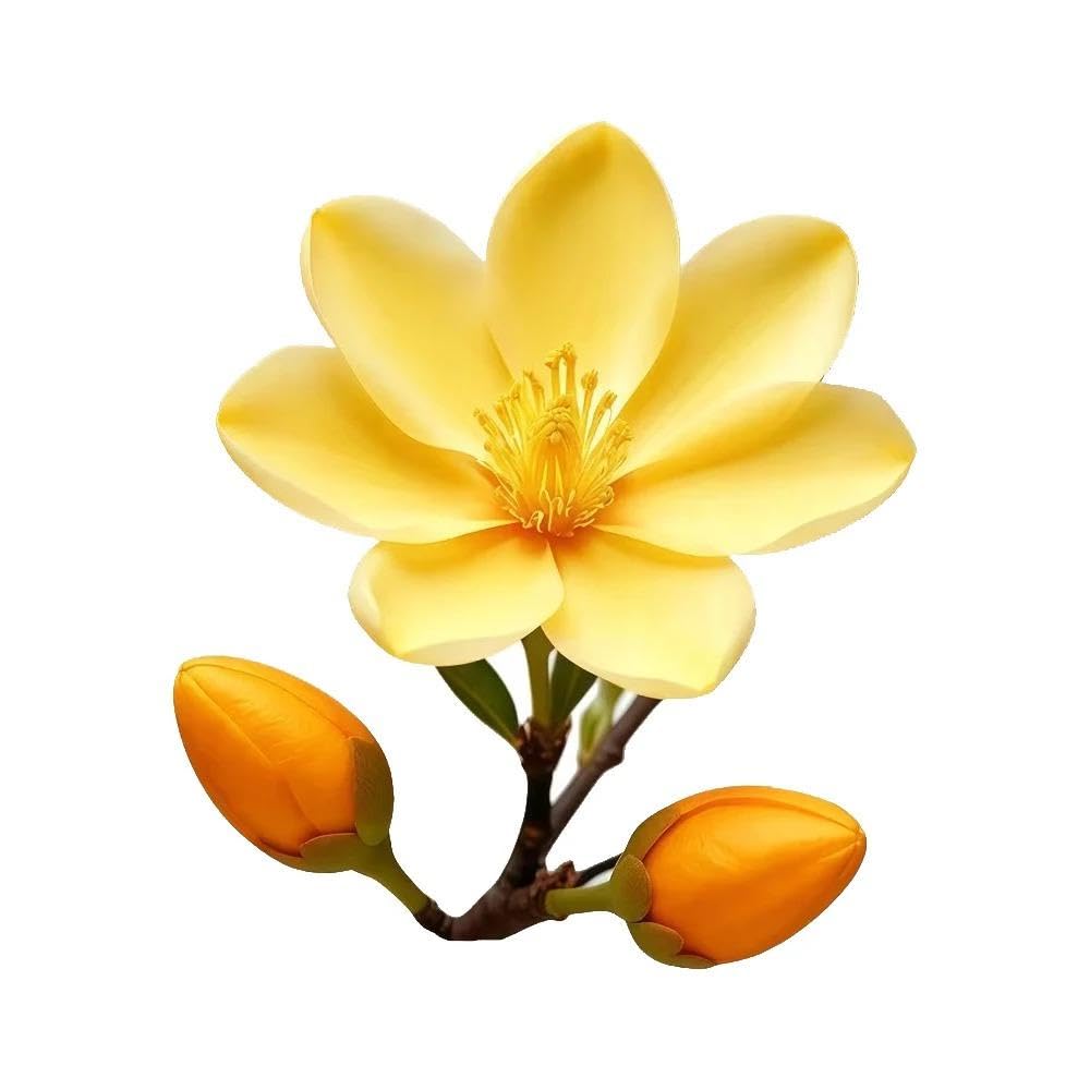 Yellow Magnolia Flower Creative Decorative Stickers for Cars Trucks(10cm)