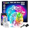 Rucumin 32.8FT Led Lights for Bedroom?Rope Lights?Music Sync Color Changing Led Strip Lights with APP and 44 Keys Remote Control, RGB Led Light Strips for Party Christmas Kitchen Room Decor(32.8FT*1)