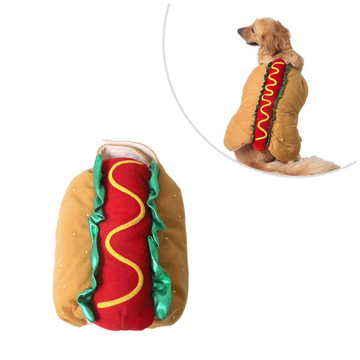 INOOMP 2piezas Disfraz De Perro Caliente para Mascotas Ropa Divertida para Halloween y Navidad Talla s para Perros y Gatos