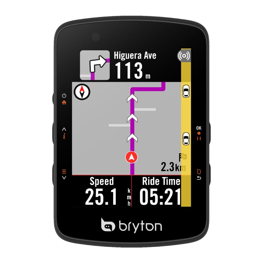 Bryton Rider 550 Computer GPS per Ciclismo, Schermo a Colori da 7,1 cm, Fino a 37 Ore di Durata della Batteria, Sensore di Luce Ambientale, Navigazione Turn-By-Turn, Istantanea di Incrocio