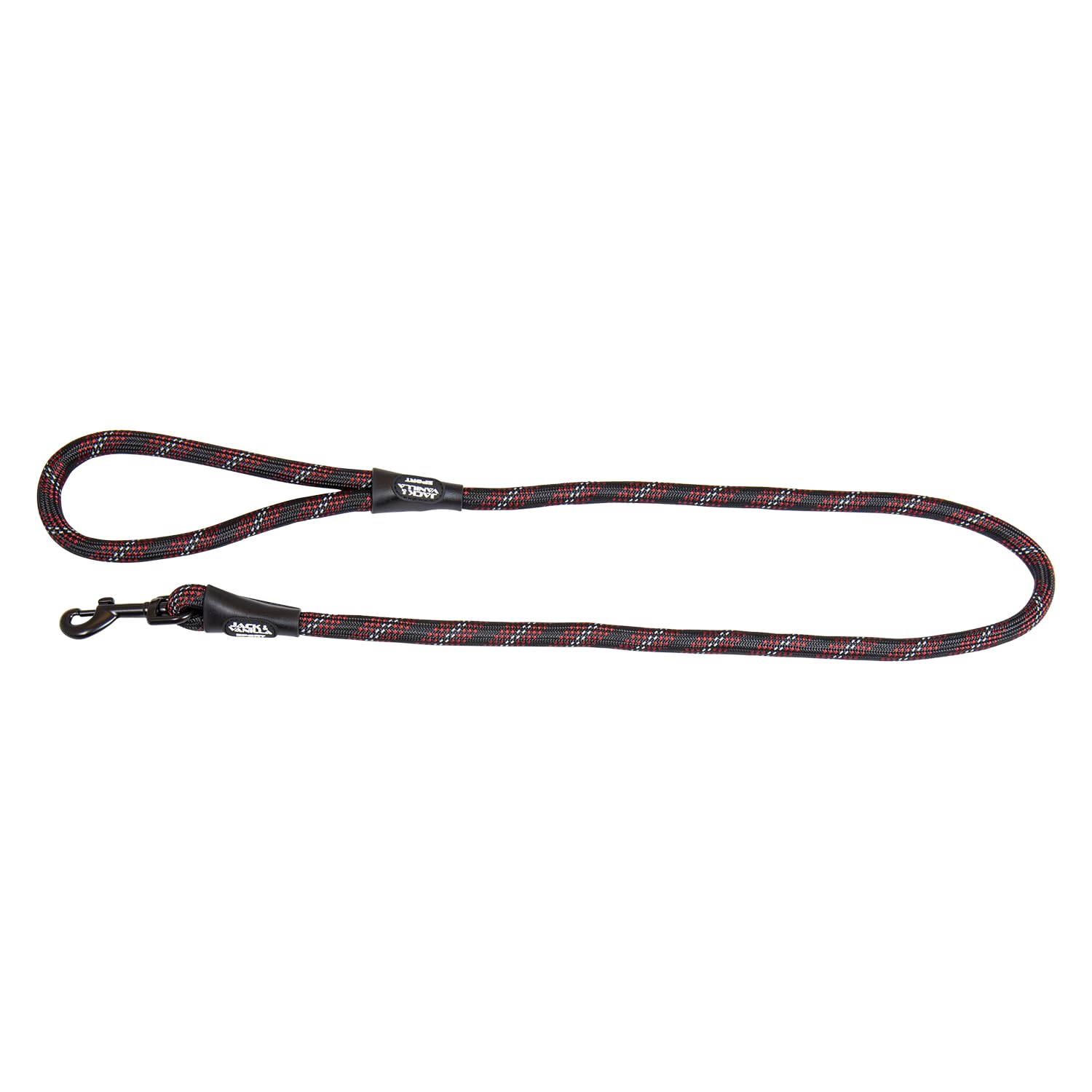Jack and Vanilla - Luminous Dots Solid Dog Lead - Strap with Light Spots and Strong Hook for Walking, Outing, Black Colour, Size 12 mm x 120 cm