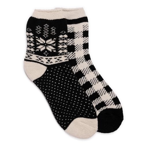 Image of MUK LUKS Women's Women's 2 Pair Pack Heat Retainer Crew Socks