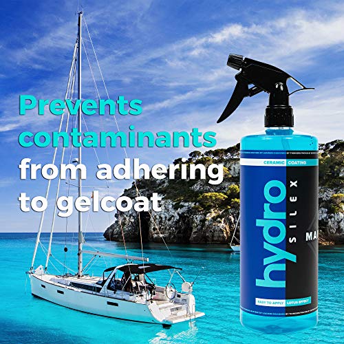 HydroSilex Marine Ceramic Coating (32oz) | Spray on Ceramic Coating w/ SIO2 | UV Protectant | Protects Hull from Salt Water Damage | Gloss Enhancer | for Boats, Yachts & Personal Watercrafts