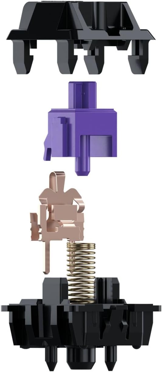 Exploded view of Cherry MX2a Purple Switch components