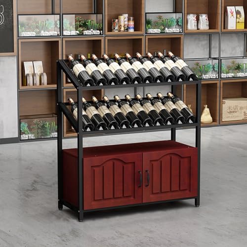 Soporte para botellas de vino tipo piso rojo 80 x 35 x 110 cm miniatura 3