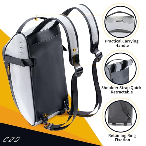 Image of WOTOW Bike Rear Rack Bag - 10L Large Full Reflective Waterproof Trunk Bag, Multifunctional Bicycle Ebike Back Seat Cargo Carrier with Shoulder Strap(Full Reflective)