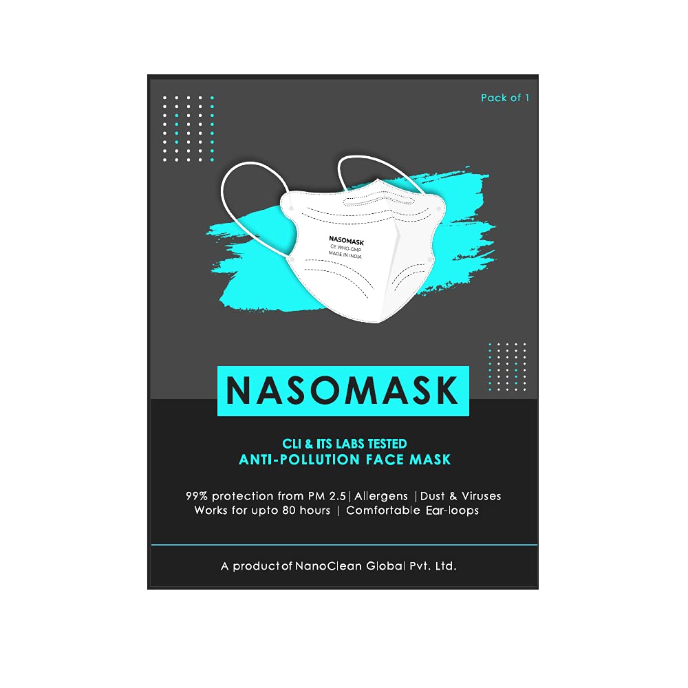 NANOCLEAN N95 Face Mask Soft, 5 layered face Anti Pollution Nasomask with Protective soft and comfortable 5 layer filteration Face Mask with earloop for Men and Women (Pack Of 1) (B08WJCCJYV) Amazon Price History, Amazon Price Tracker