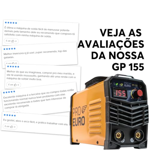 Máquina De Solda Inversora GP 155 127v Pró Euro + 1Kg Eletrodo 6013