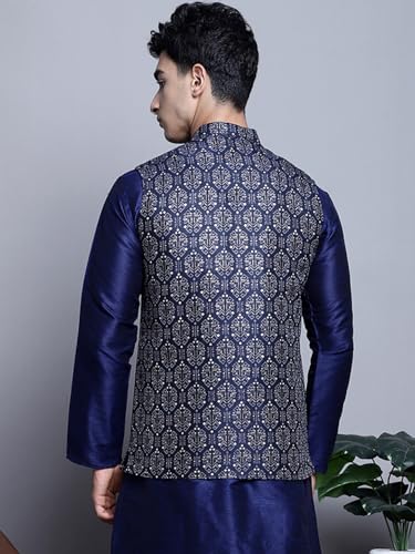 Image of Maple Clothing Men's Nehru Jacket Indian Traditional Vest Brocade Waistcoat Bandhgala Festive Wedding Outfit