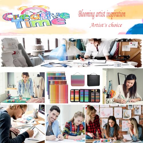 Heshengping 72 Color Artist Colored Pencils Set for Adult Coloring Books, Soft Core, Professional Numbered Art Supplies Drawing kit for Coloring Sketching Blending Crafting, Gift for Beginners Teens 2 51L4thfaBVL
