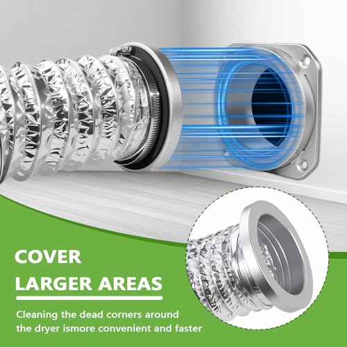 Magnetic Dryer Vent Coupling DV180 Airtight Seal Dryer Vent Connector Kit Easy to Clean Quick Connector Including a 3.3ft 4" Duct and two Clamps — view 2