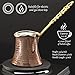 Volarium Turkish Coffee Pot, Greek Arabic Coffee Maker, Hammered Copper Coffee Cezve, Stove Top Coffee Maker (Large)